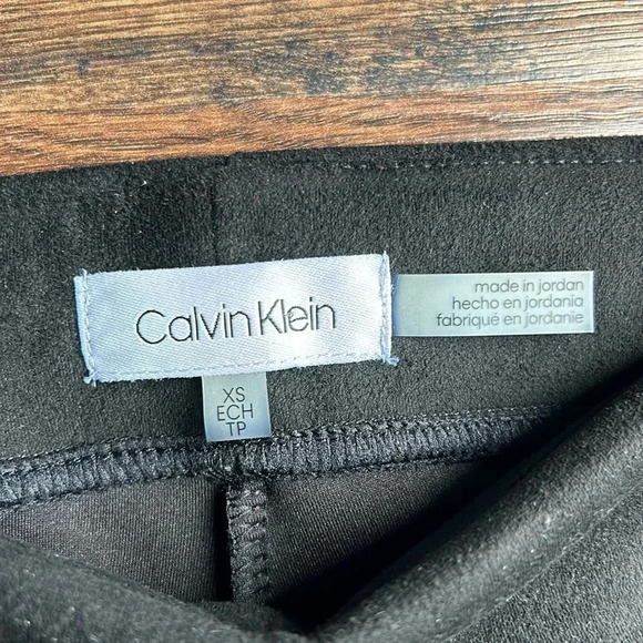 NEW Calvin Klein Suede Black Pants | Suede Pants | Suede Black Pants | Calvin - Picture 9 of 12
